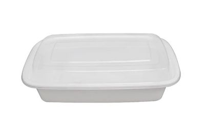 12oz Rectangular Take-Out Microwavable Combo Container White (150/set)