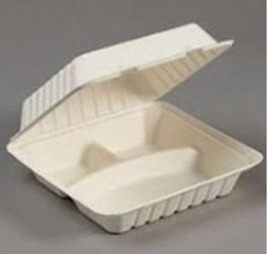 Green-to-go 9x9x3 3-compartment Sugarcane container (200/cs)
