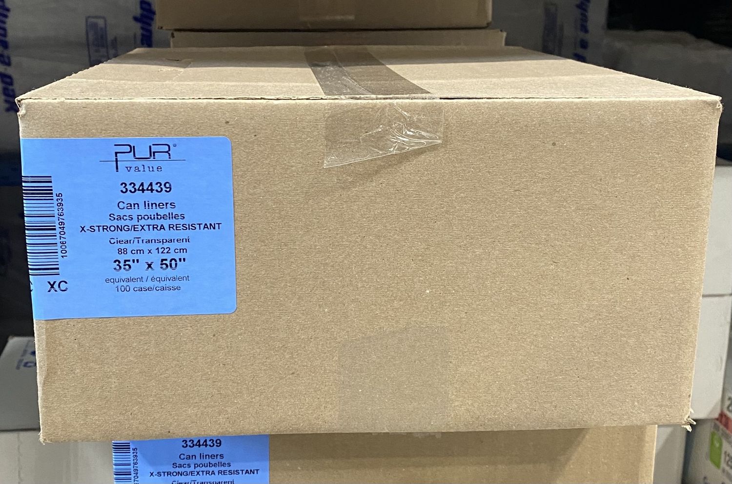 Pur value  35X50 X-STRONG CLEAR GARBAGE BAG 1.2 MIL (100/CS)