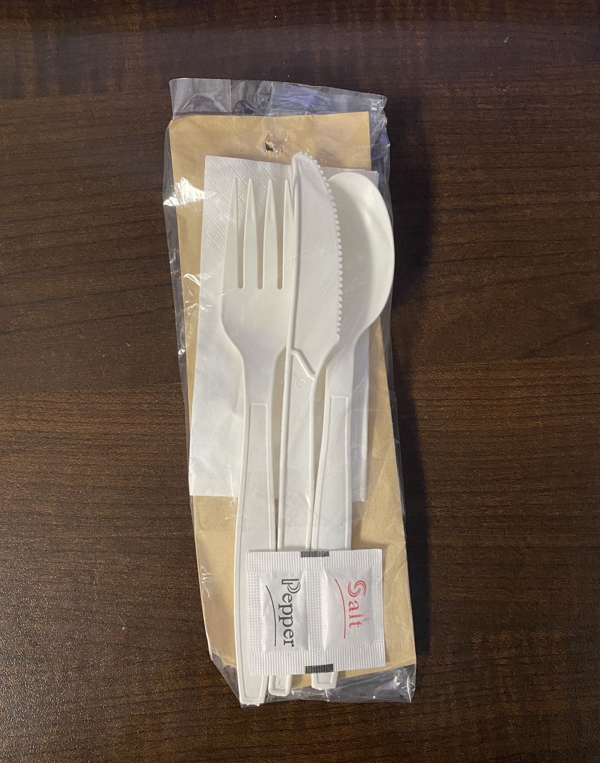 Heavy Duty YMM  7&quot;  Cutlery set, wrap w/ paper 6pcs (250/CS)