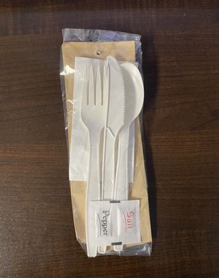 Heavy Duty YMM  7&quot;  Cutlery set, wrap w/ paper 6pcs (250/CS)