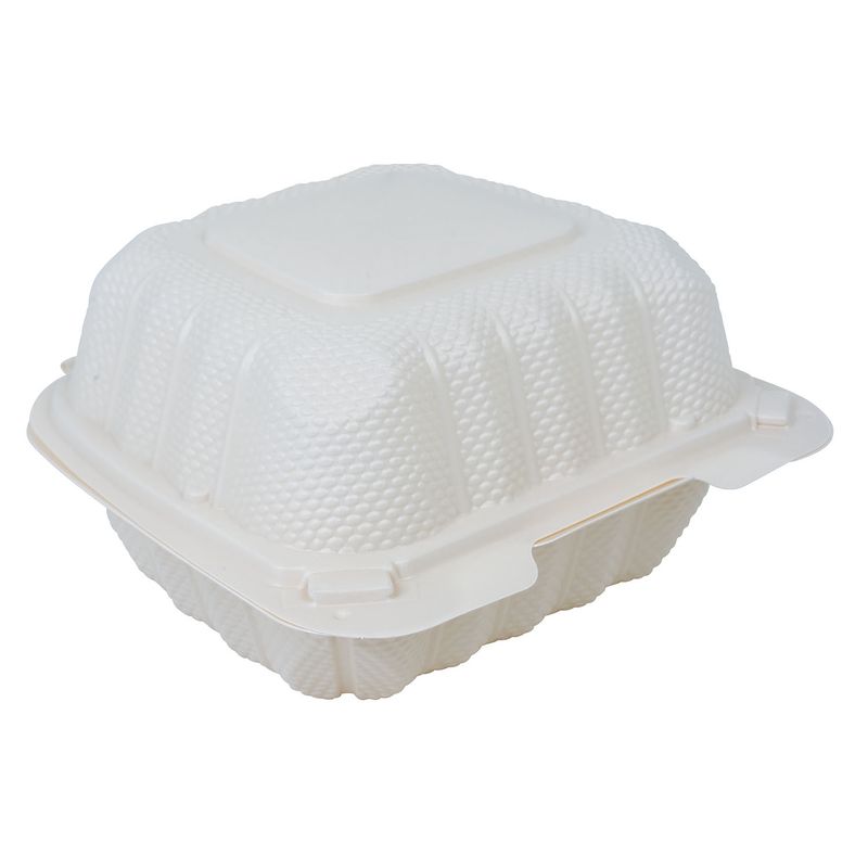 EcoSystems® 6x6 MFPP 1-Compartment Hinge Container, White, 1/CS/250