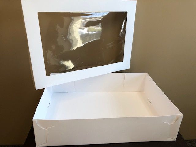 Cake Box with Window 1/2 Sheet, 19.62x14.37x6, white(25pcs)