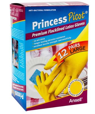 Princess Picot Large/Medium Latex Multi-Purpose Gloves 12 pairs