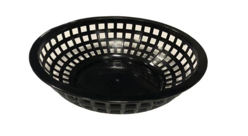 8.5in Round Plastic Basket - Black