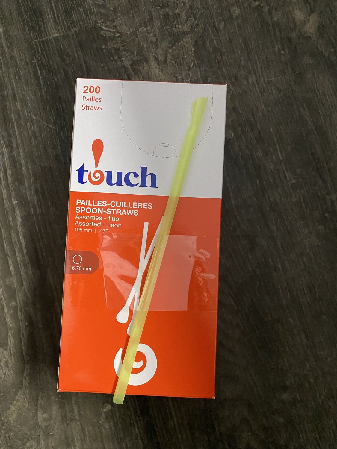 8&quot; ASSORTED SPOON STRAW NEON 4 COLOR (12X200), Sizes: PER CASE