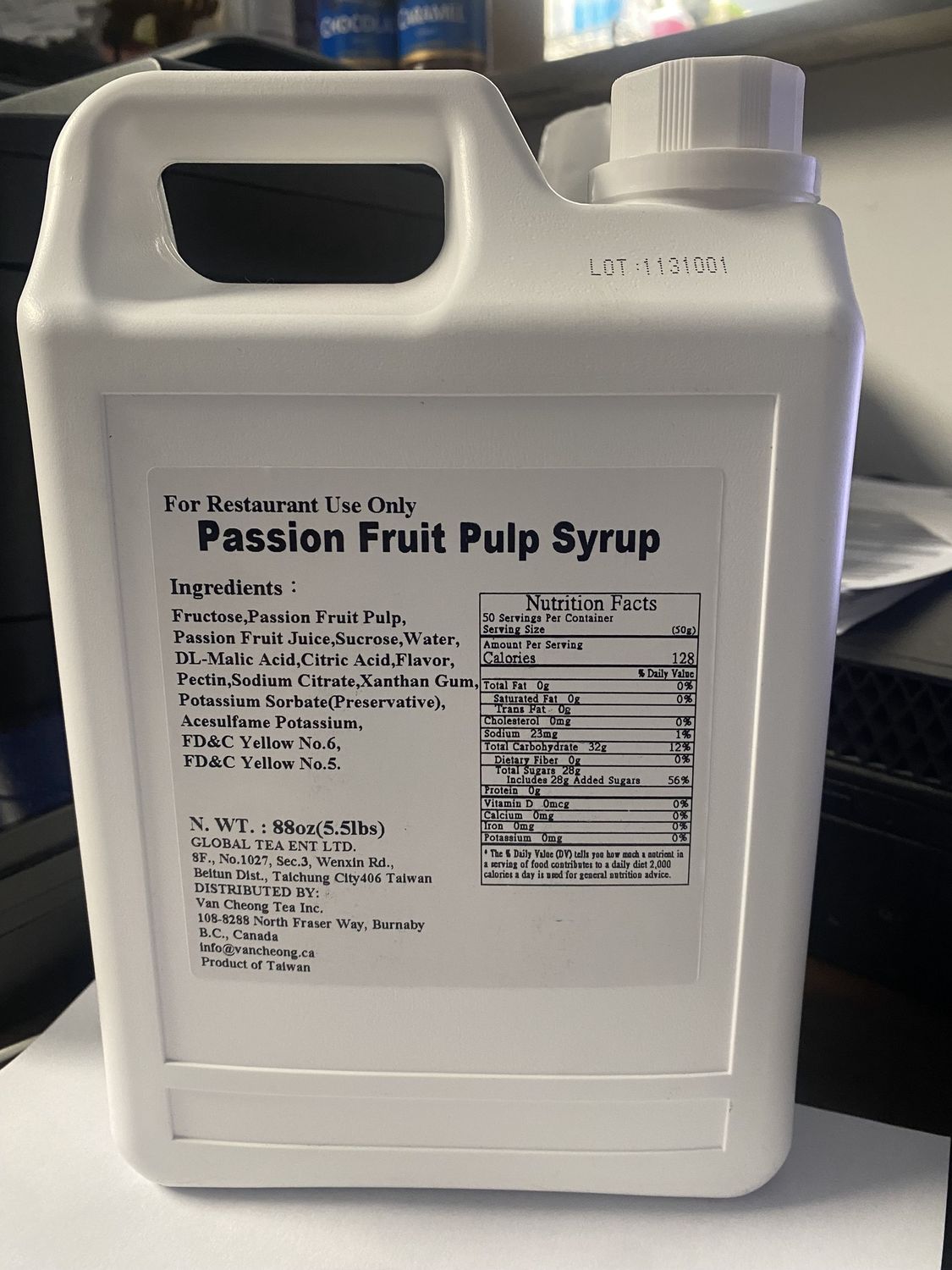 Passion Fruit syrup w/ pulp (5.5Lbs) ND