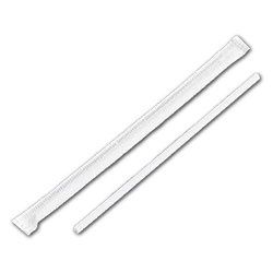 VicBay 8&quot; Plastic White Straw Wrapped 9X250 VBCLS03W (2250/CS), Sizes: Per case