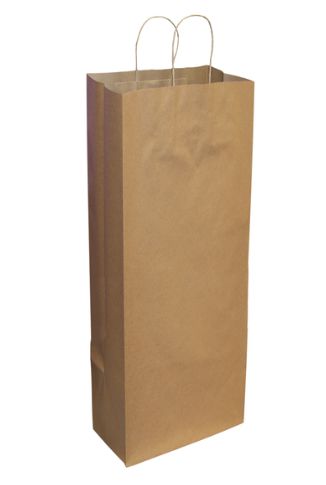 Viro Wine Paper Bag with Twisted Handle (5.25&quot; x 3.25&quot; x 13&quot;) 250/CS