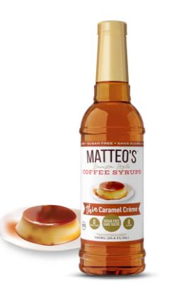 Matteo&#39;s  Sugar Free Caramel Flavoured Coffee Syrup 1L