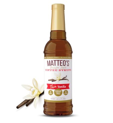 Matteo&#39;s Sugar Free Vanilla Flavoured Coffee Syrup 1L