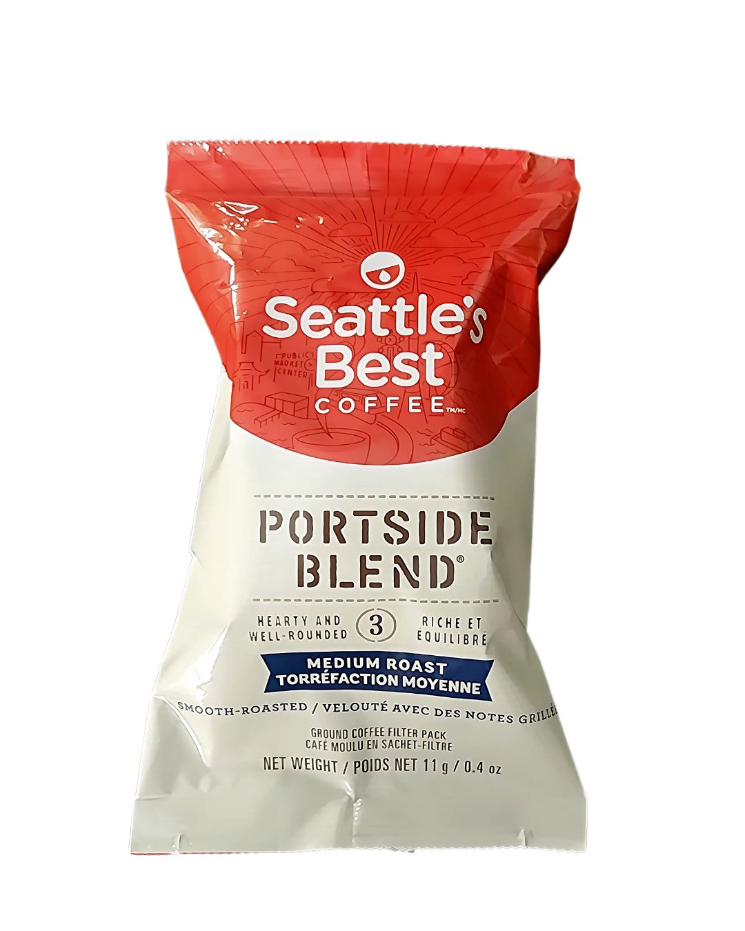 Seattle&#39;s Best Portside Blend 3 Medium Roast Ground Coffee Filter Pack 11g (150/case)