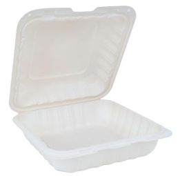 EcoSystems MFPP 8X8x3 (1- Compartment Hinge Container), White, 150/CS