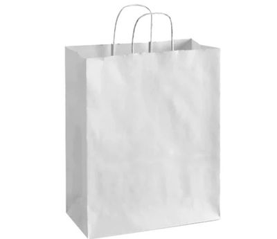 White Paper Bag w/ handle 10x5x13 inches, 250/cs