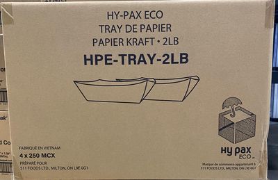 2lb HyPax Kraft Paper Food Tray (1000/CS)