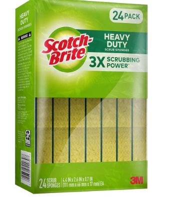 Scotch-Brite Heavy-duty Scrub Sponges Pack of 24pcs
