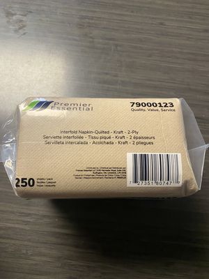 Premier Essential Kraft Interfold Napkin 7.87X6.5 2ply(6000/case)