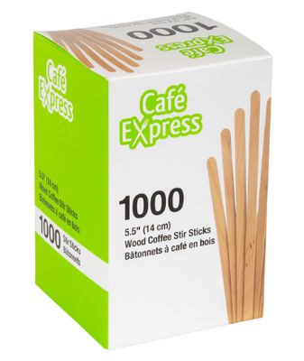 Café Express 5.5" Wooden Coffee Stir Sticks 1000pcs