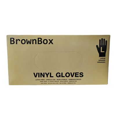 BrownBox Vinyl Gloves Powder Free 100pcs/Per box
