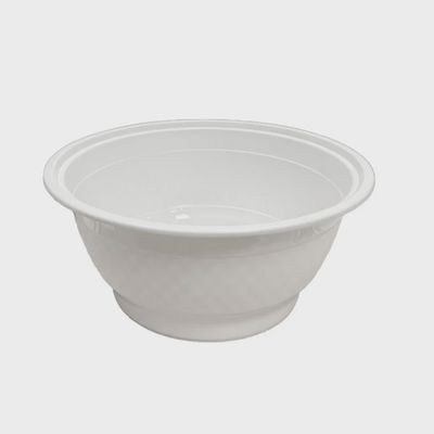 YMM-RS 50oz Round Bowl White Container w/ Noodle Tray &amp; Lids (120/set) NB-50W