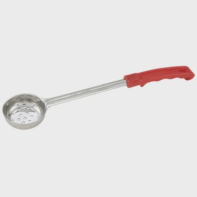 2oz. One-Piece Stainless Steel Perforated Portion Control Spoon - Red
