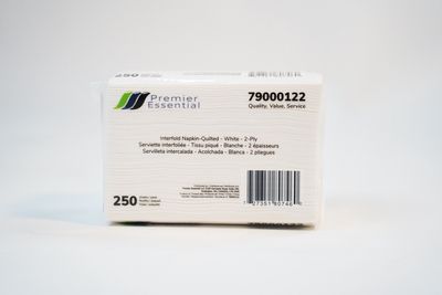 Premier Essential Interfold Napkin, Embossed, White, 7.87" X 6.5", 2 Ply, 24 Packs/Case