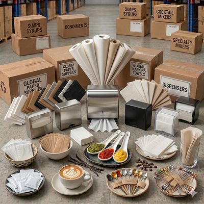 Napkins, Paper towels &amp; Dispenser