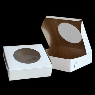 8x8x2.5 Cake Box w/ Window White (50pcs)