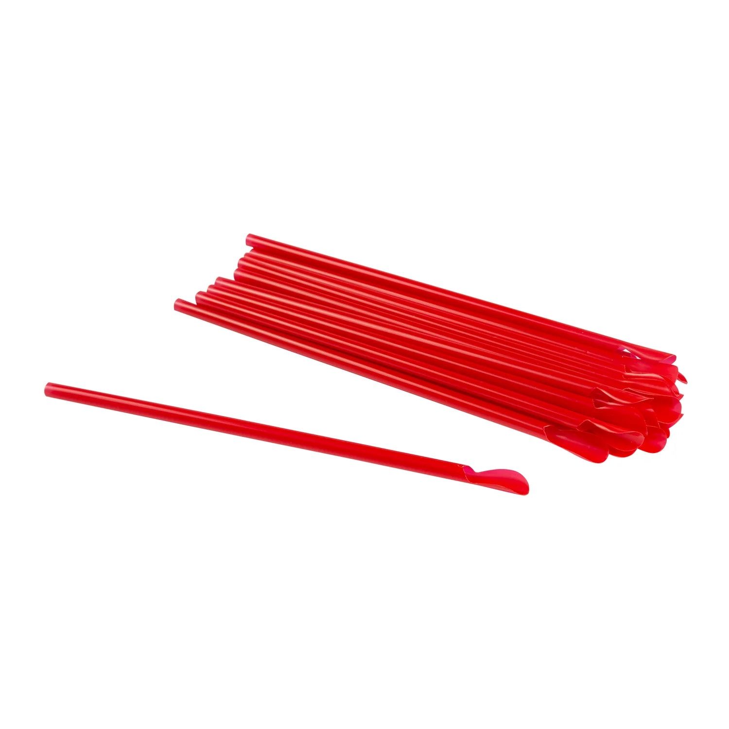 Hy Stix 8" Red Straw Spoon 1800pcs (per case), Sizes: Per Box