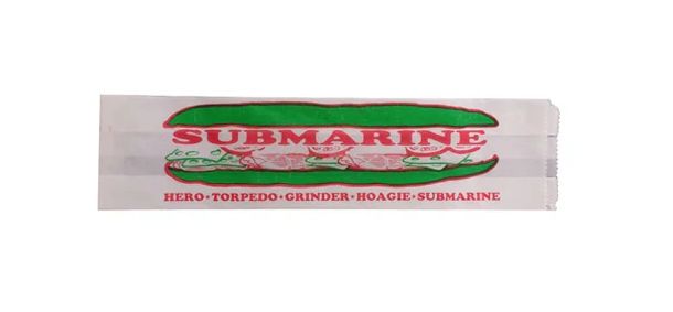 Submarine Bag White -Printed, 4x2.5x16 (1000pcs)