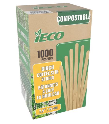 iEco Coffee Stir Sticks 7.5 inches 1000pcs