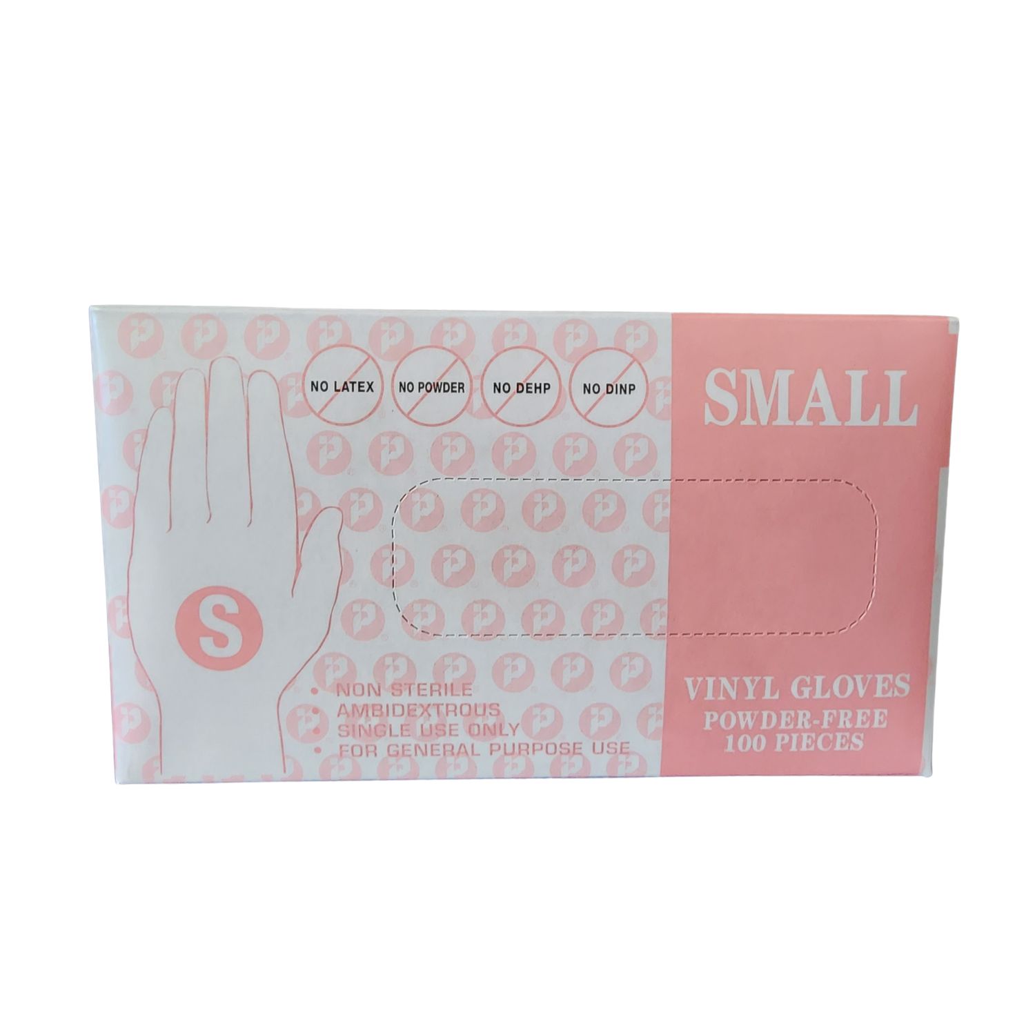 CLEAR Inteplast Vinyl Gloves Powder Free 100pcs/box (10 per case), Sizes: Small