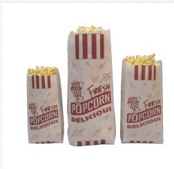 Medium Paper Popcorn Bags - Superior Grade, 1000/cs