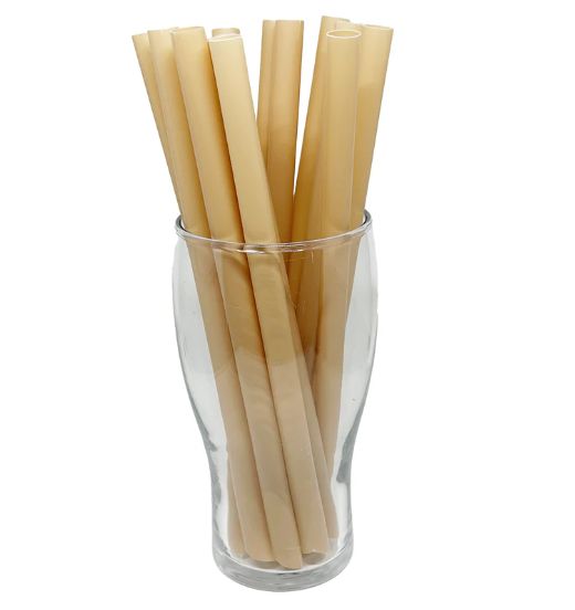 10" Biodegradable Bubble Tea Starch Straw Wrapped 12mm 125per pack or  (2000/case), Sizes: Per Pack