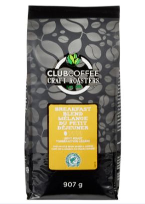 Club Coffee Craft Roasters Breakfast Blend Whole Bean Bag 2LB
