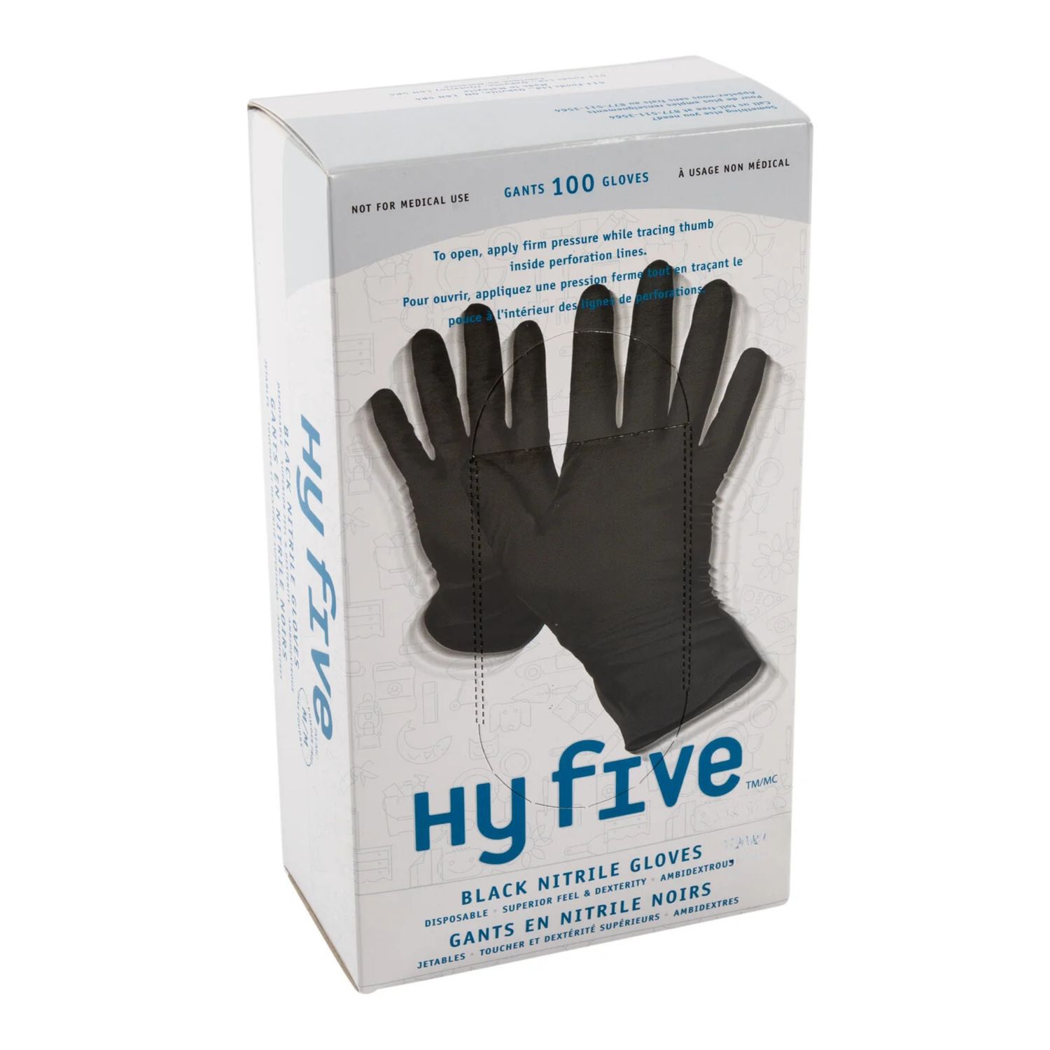 Hy Five Small Black Nitrile Gloves 100pcs - per box