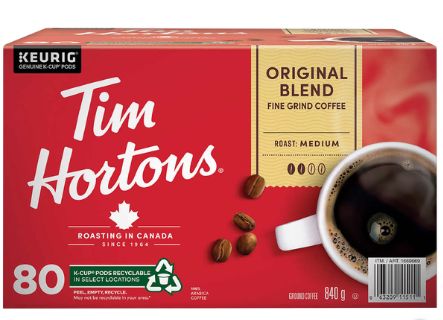 Tim Hortons Single-serve K-Cup Pods Pack of 80. ND
