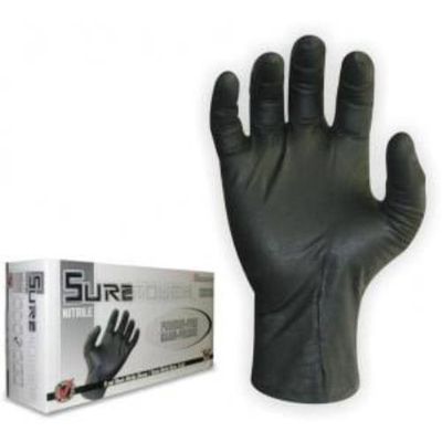 BLACK SURE TOUCH GLOVE NITRILE 5-MIL LARGE (10/case)