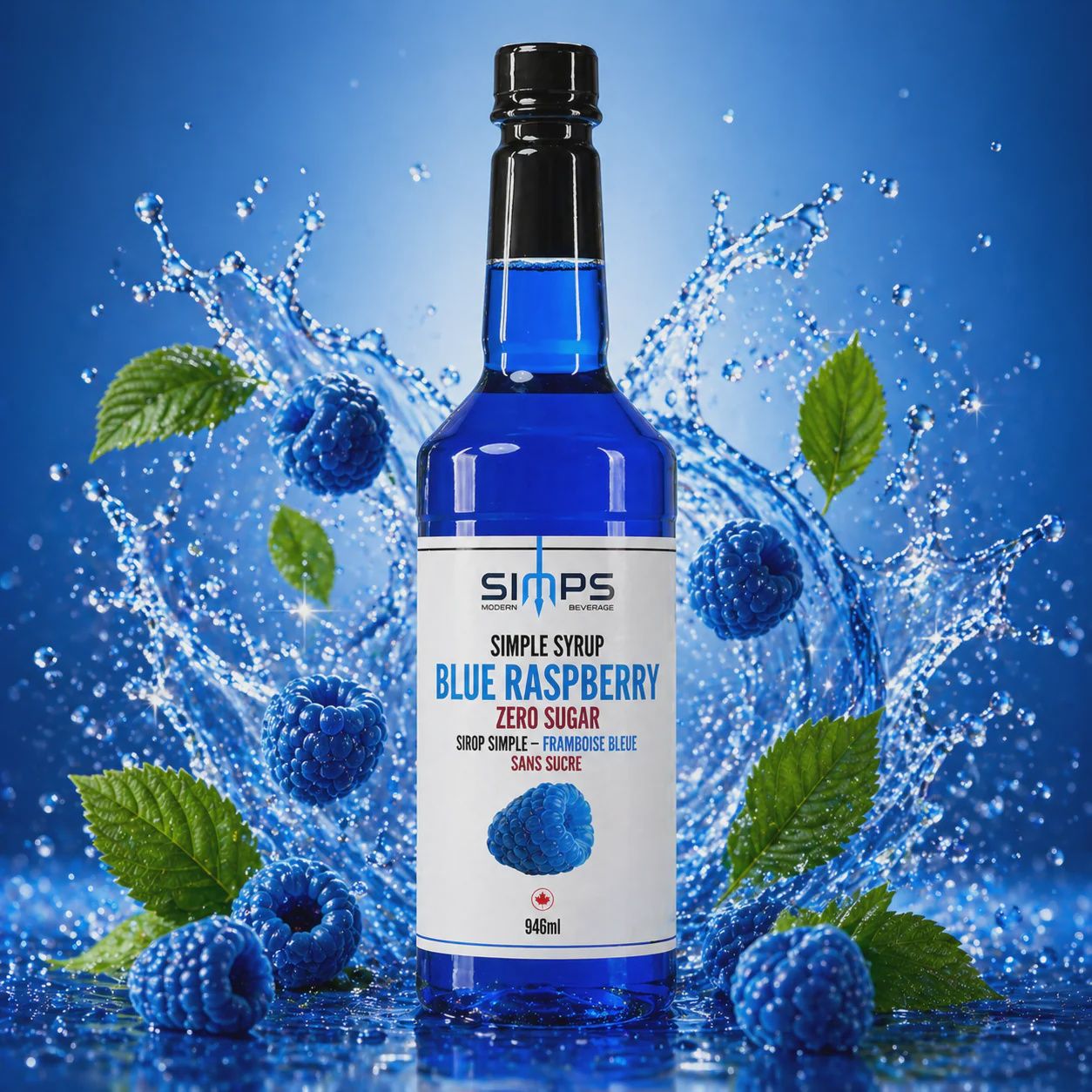 Simps - ZERO SUGAR - Blue Raspberry Syrup 946ml