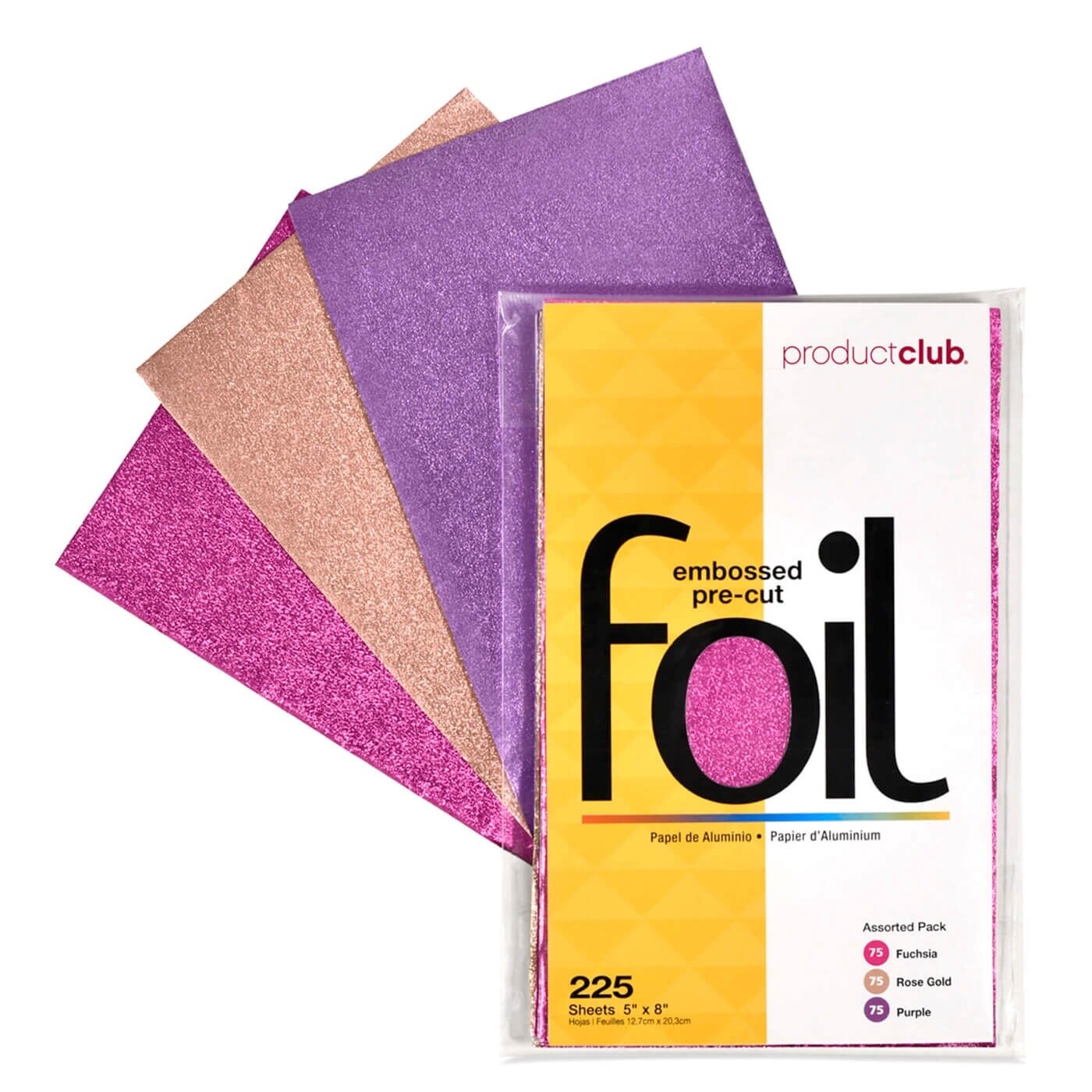 225 ct. Embossed Pre-Cut Foil: 5&quot; x 8&quot; Asst. Colors