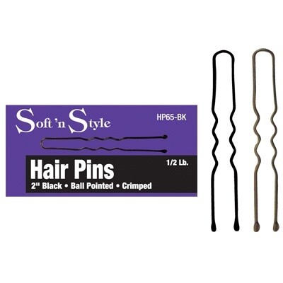 SOFT N STYLE 1/2LB 2” HAIR PINS BLACK