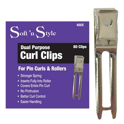 SOFT N STYLE DUAL PURPOSE CURL CLIPS 80/BX