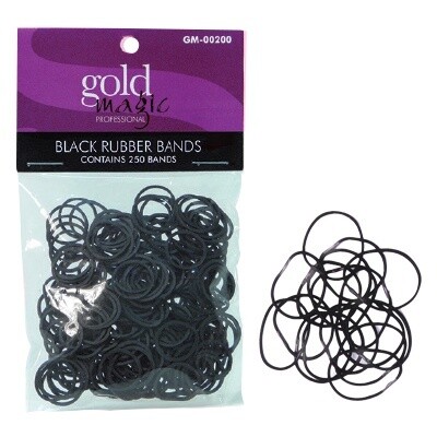 GOLD MAGIC BLACK RUBBER BANDS 250/PK