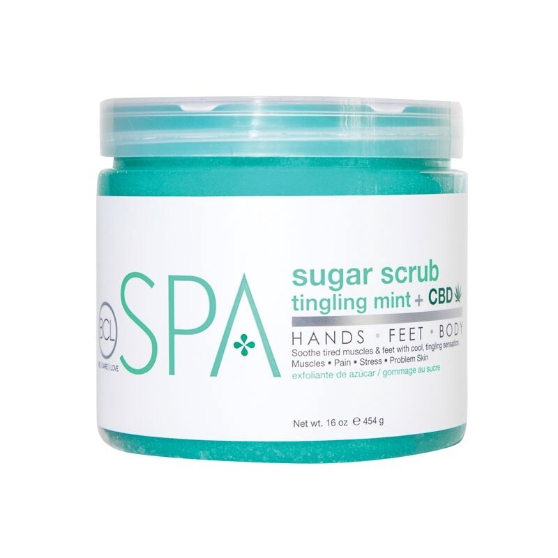 BCL SPA Tingling Mint + CBD Sugar Scrub, Size: 16oz