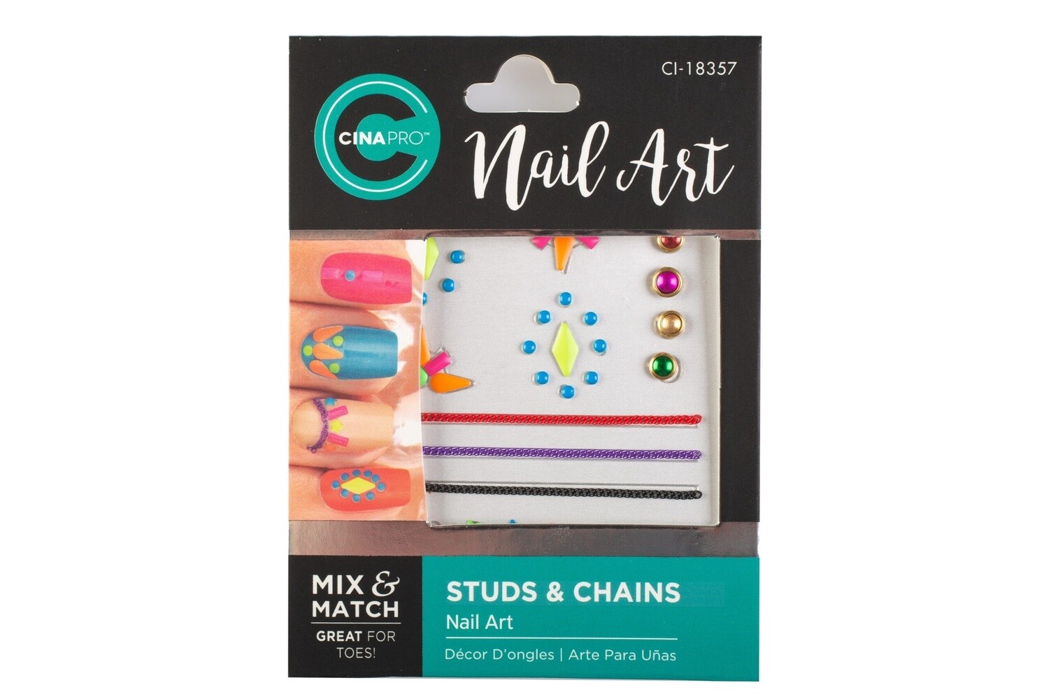 Studs &amp; Chains Nail Art Cuccio