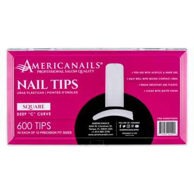 Nail Tips | Square (Deep "C" Curve) 600ct