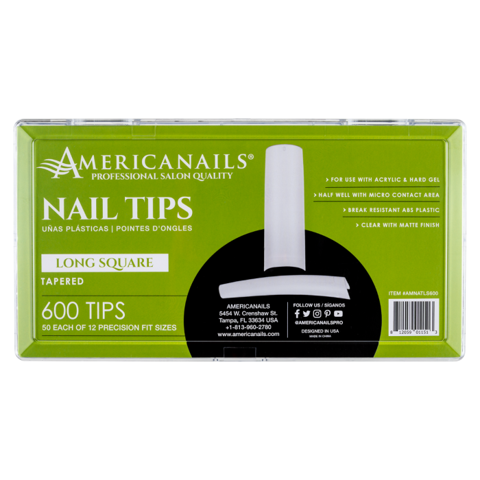 Nail Tips | Long Square 600ct