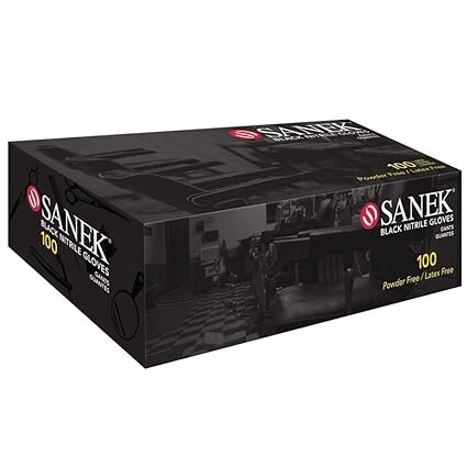 SANEK Gloves Black Nitrile Medium