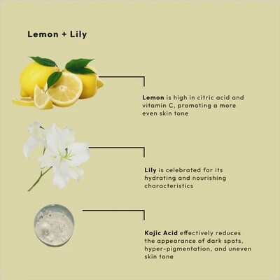 BRIGHTENING LEMON + LILY WITH KOJIC ACID 4-IN-1 PACKET BOX SET