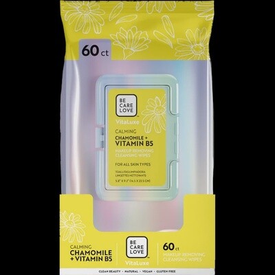 VITALUXE CALMING CHAMOMILE + VITAMIN B5 MAKEUP REMOVING CLEANSING WIPES